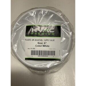 Hvac Premium Plastic Air Duct Adjustable Supply Valve Size 6in White